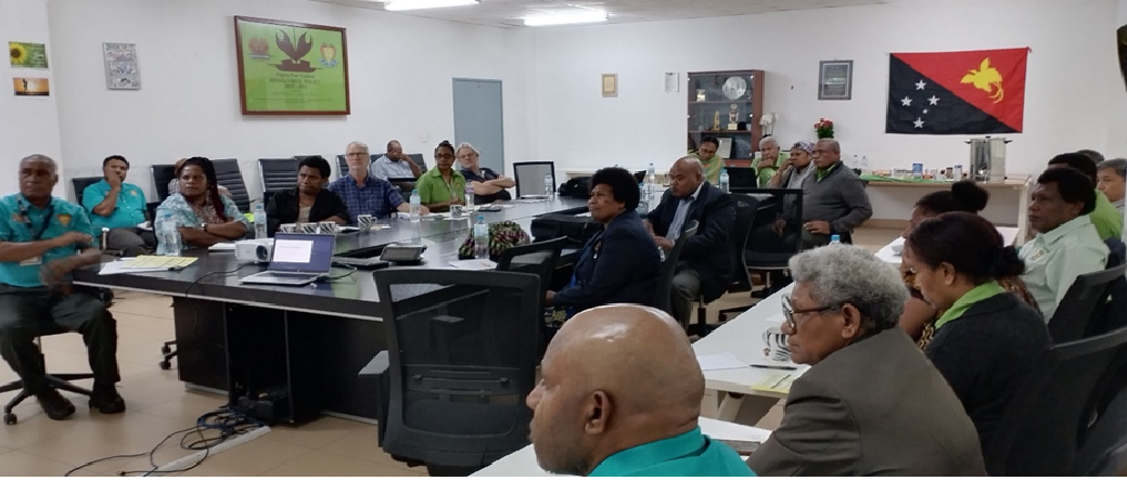 Information and awareness session IAEA Technical Cooperation Program (TCP), PNG Country Program Framework (CPF) 2022-2027, Progress update of RAS5085 and RAS5100 Regional Projects.  Progress update of PAP5004 and PAP5006 Country Projects, Representatives from IAEA PNG National Liaison Office, IAEA Vienna, Burnet Institute and NAQIA Executive Management, NAQIA Corporate Services Division and NAQIA Technical & Advisory Services Division, National Agriculture Quarantine & Inspection Authority (NAQIA), Board Room, Six Mile, Morea-Tobo Road, National Capital District, 12 March 2024