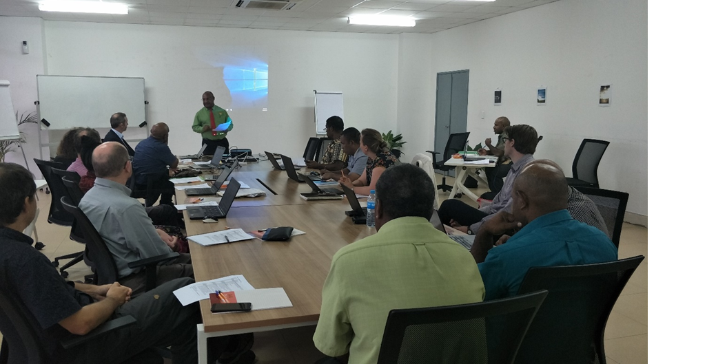 Stakeholder Meeting for ACIAR funded One Health Approach to Establishing Surveillance Strategies for Japanese Encephalitis and Zoonotic Arboviruses in PNG Project, NAQIA Head Quarters, June 2019. Port Moresby. Pictured here, NAQIA Management and representatives, ACIAR representatives, CSIRO ACDP representatives, James Cook University representatives,  Burnet Institute representatives, CPHL representatives, PNGIMR representatives and Divine Word University representatives.